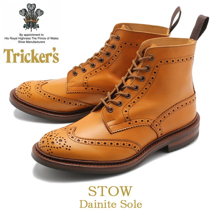 【アーリーサマーSALE開催！】 トリッカーズ TRICKER’S TRICKERS メンズ ストウ ダイナイトソール エイコーンアンティーク カントリー ブーツ ウィングチップ ウイングチップ TRICKER’S 5634 24 BROGUE BOOTS STOW メダリオン