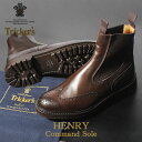 トリッカーズ サイドゴア TRICKER’S メンズ ブーツ ヘンリー コマンドソール TRICKERS ダークブラウン 本革 ベンチ ハンドメイド ブーツ カジュアル 革靴 英国 靴 ロイヤルワラント 2754 4 HENRY メダリオン