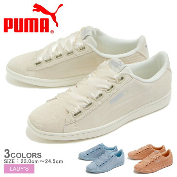 【クーポン配布！セール開催】 プーマ PUMA プーマ ビッキー リボン S スニーカー レディース ホワイト ブルー 白 青 PUMA VIKKY RIBBON S 366416 04 05 06