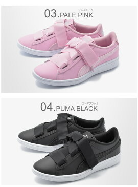 【クーポン配布！セール開催】 プーマ PUMA キッズスニーカー ビッキー リボン L サテン AC PS ローカットシューズ 靴 お出かけ 男の子 女の子 子供 ブラック ホワイト ピンク 黒 白 VICKY RIBBON L SATIN AC PS 369543 01 02 03 04