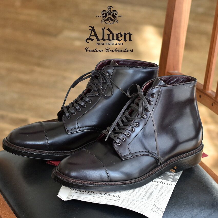 【月またぎSALE開催中♪】オールデン ALDEN POLACCO CORDOVAN BOOT ドレスブーツ メンズ ブラック 黒 靴 シューズ トラディショナル ビジネス フォーマル コードバン 本革 レザー 革靴 紳士靴 通勤 会社員 大人 高級 4076H