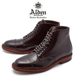 オールデン ブーツ（メンズ） 【GWセール開催！】 オールデン ALDEN コードバン ストレートチップ ブーツ バーガンディ メンズ ブランド シューズ トラディショナル ビジネス フォーマル バリーラスト 馬革 革靴 靴 紳士靴 茶 STRAIGHT CHIP BOOT M8804HY