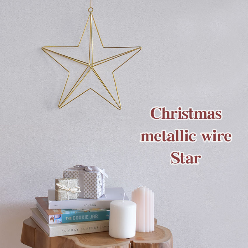 インテリア レディース メンズ クリスマスメタリックワイヤー スター ゴールド 金 星 飾り インテリア かわいい おしゃれ christmas Xmasツリー...