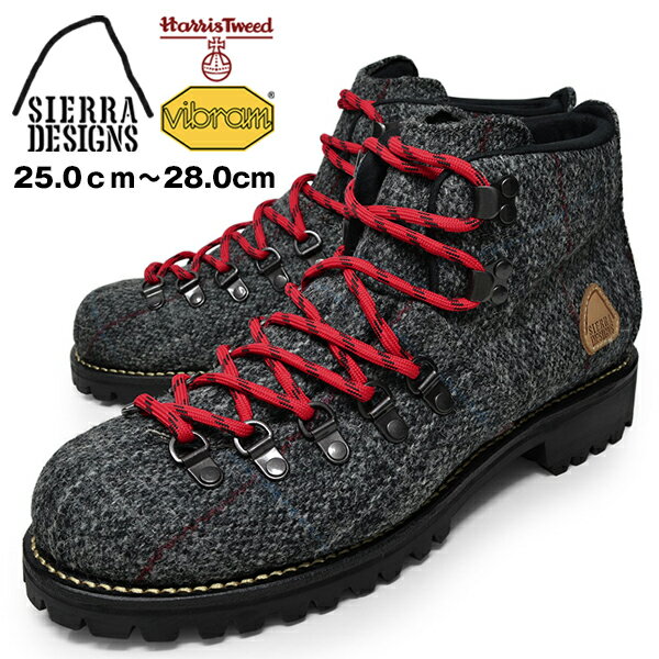 SIERRA DESIGNS シエラデザインズ 2003 HARRIS TWEED MOUNTAIN BOOTS メンズ マウンテンブーツ ハリスツイード ビブラムソール ラグソール グッドイヤー製法 大きいサイズ 送料無料