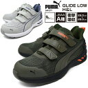 PUMA SAFETY Glide Low H&L 安全靴 プロスニーカー メンズ 安全スニーカー ベルクロ マジックテープ 幅広 3E EEE ニット 軽量 防滑 耐高熱 先芯樹脂 ローカット ブランド プーマ セーフティーおしゃれ 父の日