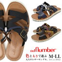 メンズ サンダル 本革 レザーサンダル 牛革 BLACK DK BROWN NAVY 黒 濃茶 紺 ブランド outNumber SANDAL アウトナンバー ...