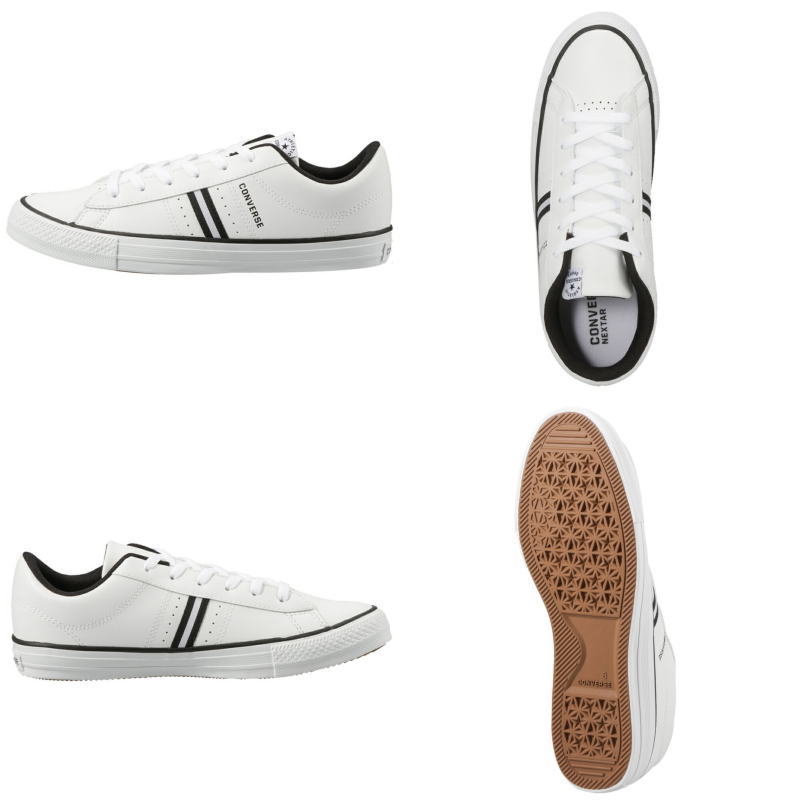 コンバース / ネクスター 120 オックス ローカット ホワイト ブラック ( CV CONVERSE NEXTAR 120 OX )【送料無料 北海道沖縄除く スニーカー シューズ 靴 レディース メンズ メンズシューズ レディースシューズ】(ベロ部分のロゴの位置は中央からずれています)