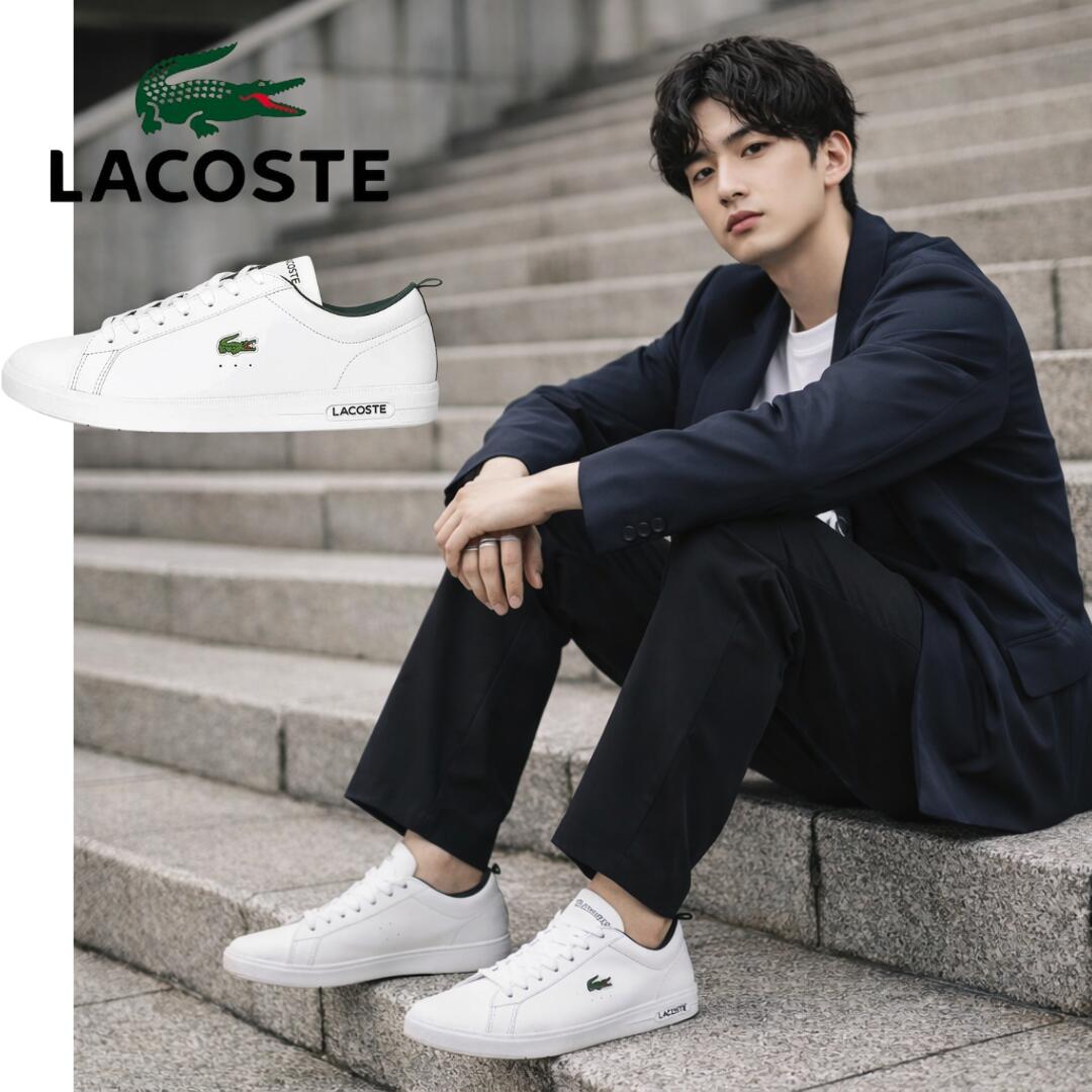 Lacoste ホワイト スニーカー LACOSTE - ホワイトスニーカーで軽快な春コーデに | ファッション通販