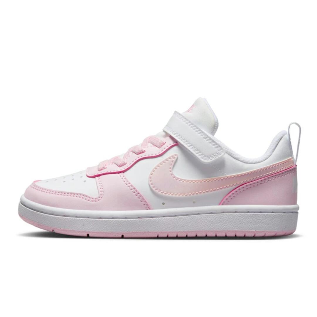 ナイキ NIKE スニーカー コート ボロー LOW リクラフト PS DV5457 105 ホワイト 白 ピンク フォーム ( NIKE COURT BOROUGH LOW DV 5457 )【送料無料 北海道、沖縄県を除く 女の子 キッズ キッズスニーカー シューズ 子供靴 キッズシューズ 子供 靴】