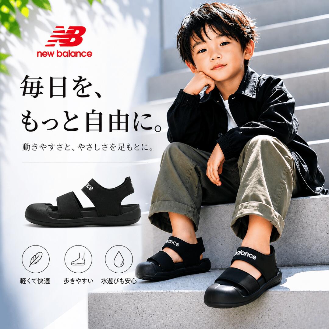 ニューバランス / SIA 809 P3 ブラック 黒(NB New Balance SIA809P3M)【送料無料 北海道沖縄除く シューズ ベビー スニーカ