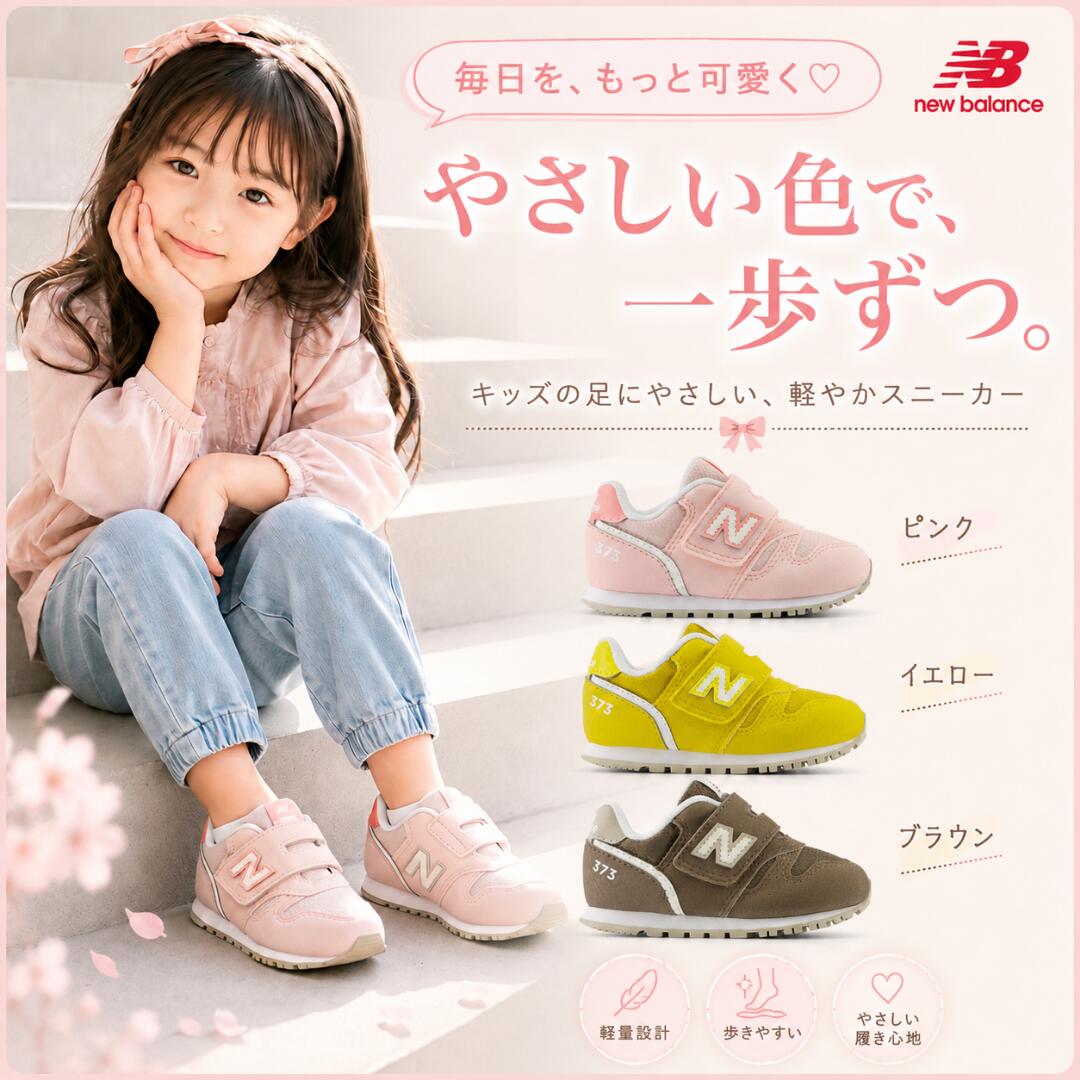 ニューバランス / I 373 7OY 47C 7AW ピンク イエロー ブラウン ( NEW BALANCE I373 )【送料無料 北海道沖縄除く ベビー キッズ 赤ちゃん スニーカー シューズ 出産祝い 靴 ベビーシューズ 子供 後継】【大人気 50足以上購入されました】