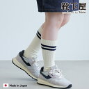 【全品送料無料&ポイント5倍~9/1 23:59迄】【公式 靴下屋】 2本 ライン リブ ハイカット / 靴下 タビオ Tabio くつ下 ソックス 綿混 カジュアル ルーズ トラッド スポーティー 綿混 白 黒 レディース 日本製