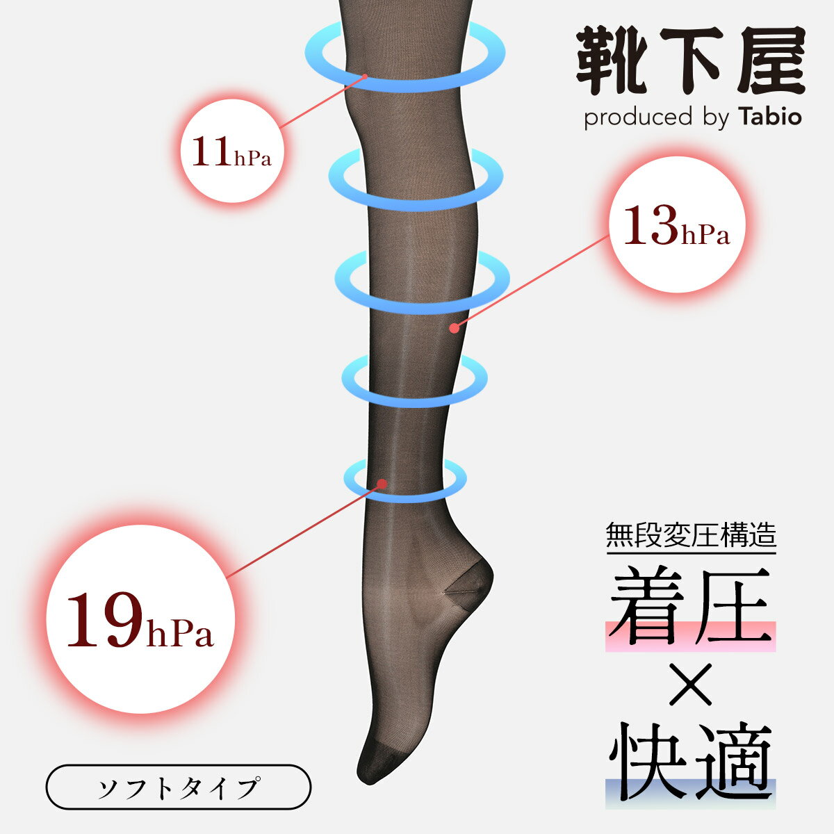 【全品送料無料★～5/16 9:59迄】【あす楽】【公式 TABIO LEG LABO】 弾性 ストッキング ※薄手 着圧 ソフトタイプ / 靴下屋 靴下 タビオ くつ下 タイツ カラータイツ ストッキング 30デニール 一般医療機器 レディース 黒 日本製