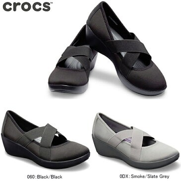 クロックス ビジーデイ ストラッピー ウェッジ ウィメンズ 205306 crocs Womens Busy Day Strappy Wedge パンプス 女性 カジュアル 歩きやすい ヒールカップ 軽い 軽量 ブラック 黒 グレー 22.0cm 23.0cm 24.0cm 25.0cm