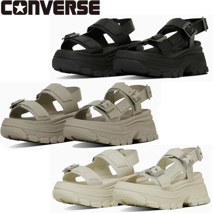 乐天商城 - コンバース CONVERSE レディース サンダル オールスター トレックウエーブ サンダル 厚底 ALL STAR TREKWAVE SANDAL ブラック 黒 ベージュ ホワイト 白 シューズ 靴