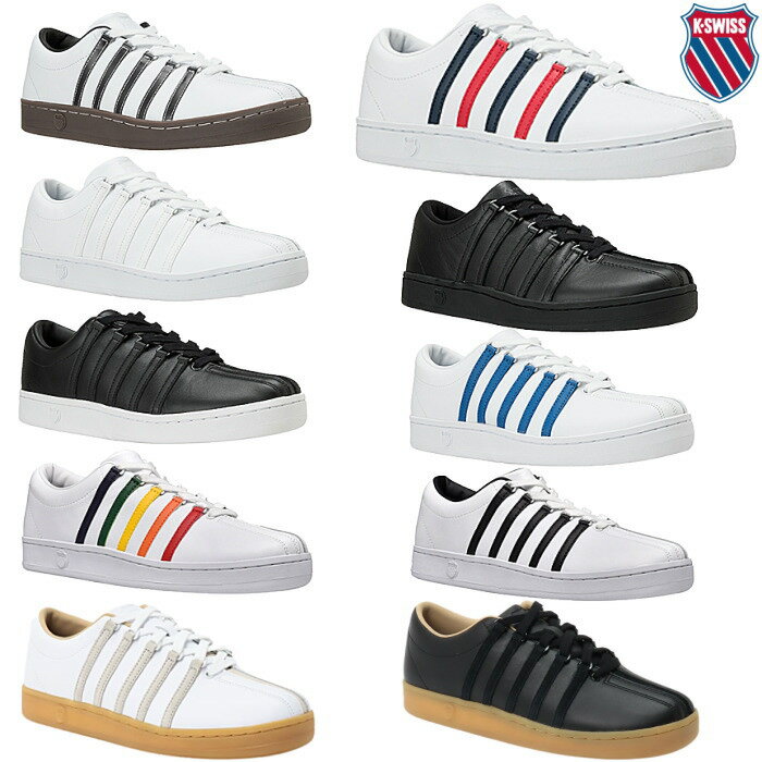 ケースイス ケースイス K-SWISS クラシック88 レザースニーカー K・SWISS Classic 88 コートスタイル メンズ レディース スニーカー 白 黒 茶 赤 青 父の日 プレゼント ストライプ スニーカー メンズ 白 ケースイススニーカー