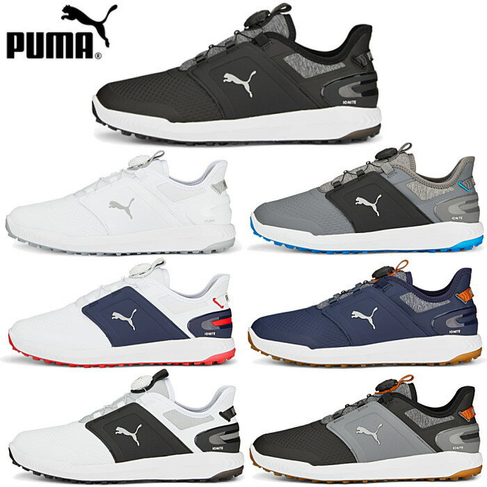 プーマ PUMA メンズ ゴルフシューズ イグナイト エレベート ディスク ラバーソール スパイクレス シューズ 軽量 376080 おしゃれ 軽量 履きやすい