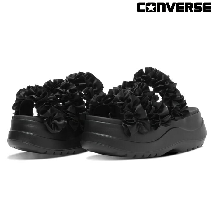 樂天商城 - コンバース CONVERSE レディース サンダル チューイー FR 厚底 フリル ガーリー 黒 ブラック CHEWY FR