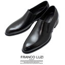 フランコルッチ FRANCO LUZI 252 ブラック 日本製 プレーントウ スリッポン 本革 ドレスシューズ 靴 ブランド パーティー 父の日 プレゼント ...