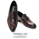 フランコ ルッチ トラディショナル FRANCO LUZI TRADITIONAL 262 ワイン 本革 スリッポン ベルトデザイン ビジネス ドレスシューズ ...