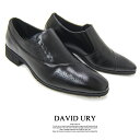デビッドユリ DAVID URY 2082 ブラック スリップオン 3E幅 内羽根 本革 ドレスシューズ 靴 ブランド 就活 冠婚葬祭 父の日 プレゼント ギフ...