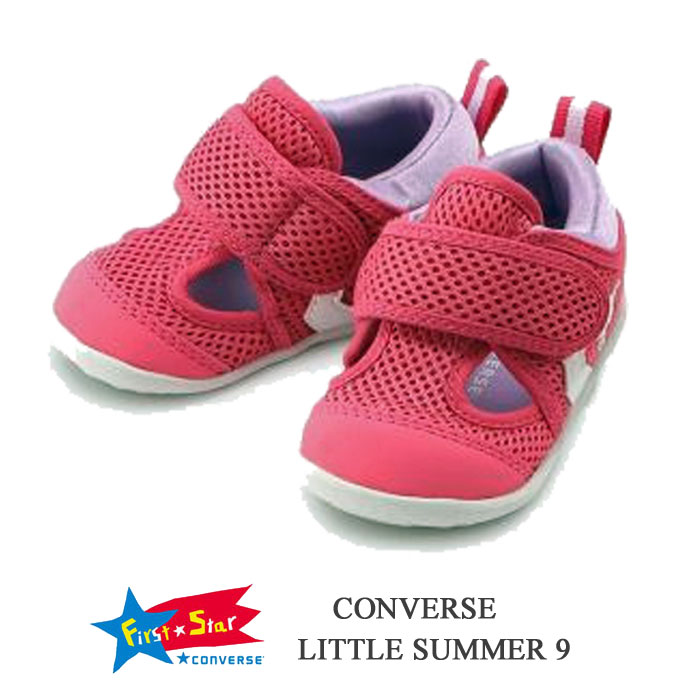 コンバース ベビー リトルサマー9 CONVERSE LITTLE SUMMER 9 ピンク ファーストシューズ サマーシューズ ベビーサンダル マジックベルト 計量 子供 靴 37301811