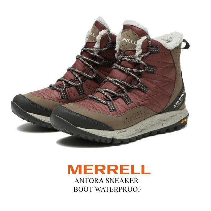 メレル レディース ブーツ アントラ スニーカー ブーツ ウォータープルーフ マルーン MERRLL ANTORA SNEAKER BOOT WATERPROOF J066930 靴