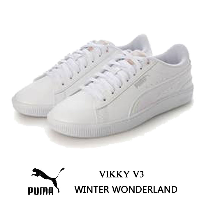 Rakuten - PUMA プーマ VIKKY V3 WINTER WONDERLAND ビッキー V3 392489 ウィンター ワンダーランド ホワイト レディース スニーカー ローカット カジュアル ウィンター おしゃれ 392489-01