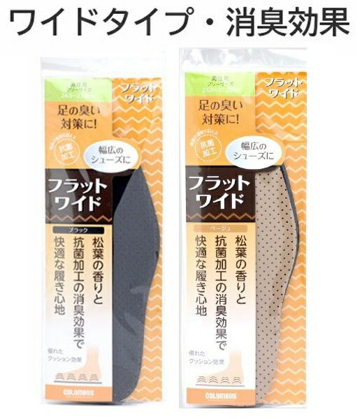 Rakuten - 【コロンブス】メンズ　フラットワイドインソール クッション効果 抗菌（1足分2枚入り）フリーサイズ　男