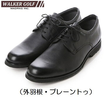 【WALKER Golf】メンズ マドラスゴルフ 本革 幅広 軽量 WG200 3Eモデル カジュアル ビジネス 普段履き 外羽根 プレーントゥ