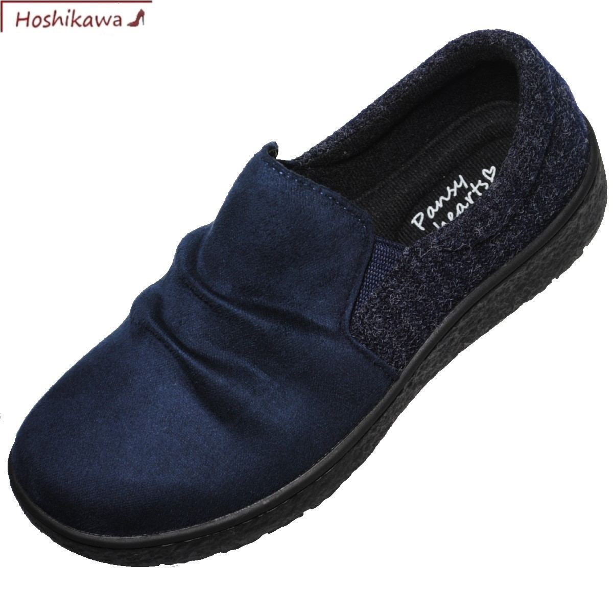 【靴のHOSHIKAWA】 『PANSY 1510』22.5cm〜25cm EEEEスリッポン レディースネイビー カジュアルサイド..
