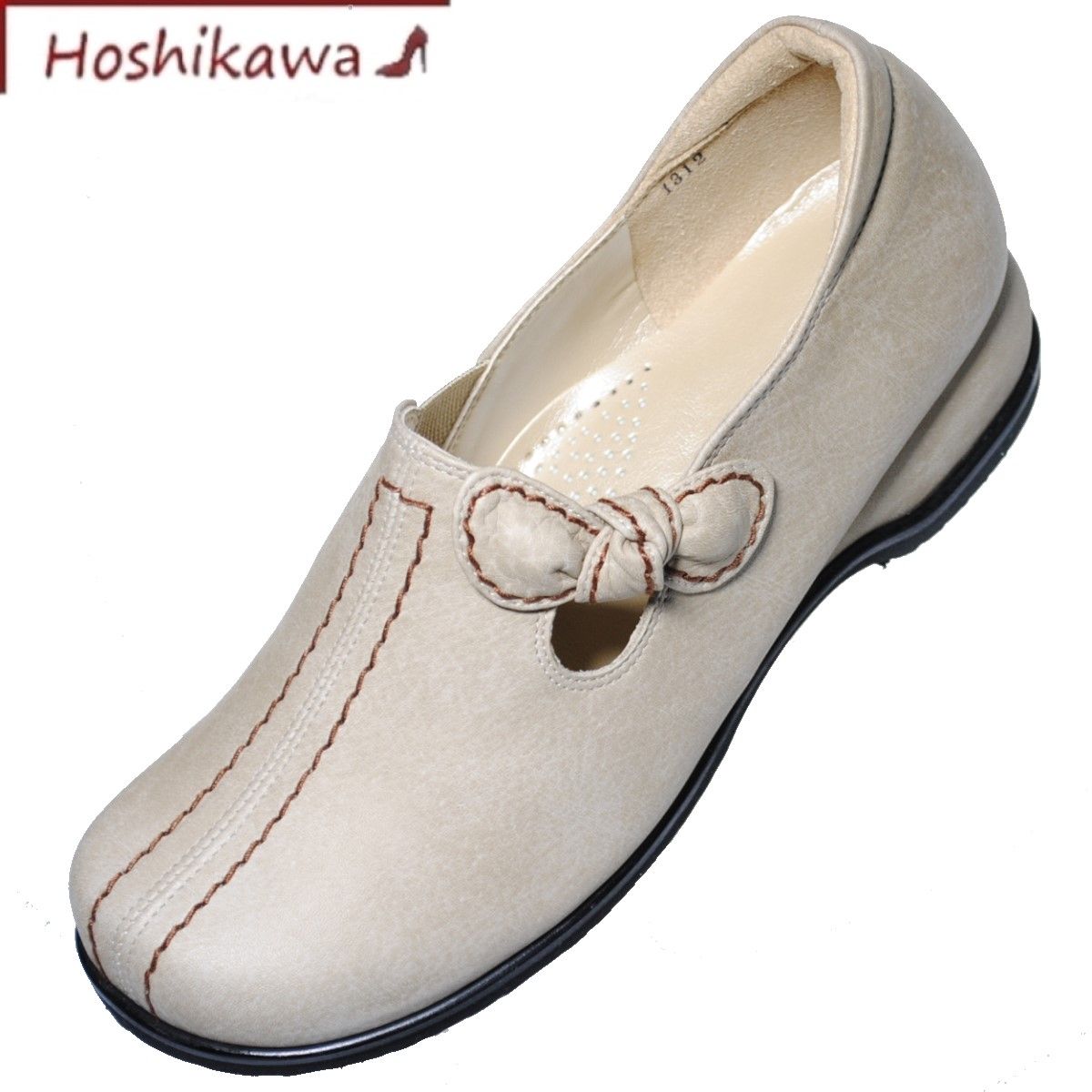 楽天靴のHOSHIKAWA楽天市場店【靴のHOSHIKAWA】 『MODE NINE 13120』 21.5cm～25cm EEEEベージュ スクエアトゥフラット底 スリッポン本革 日本製