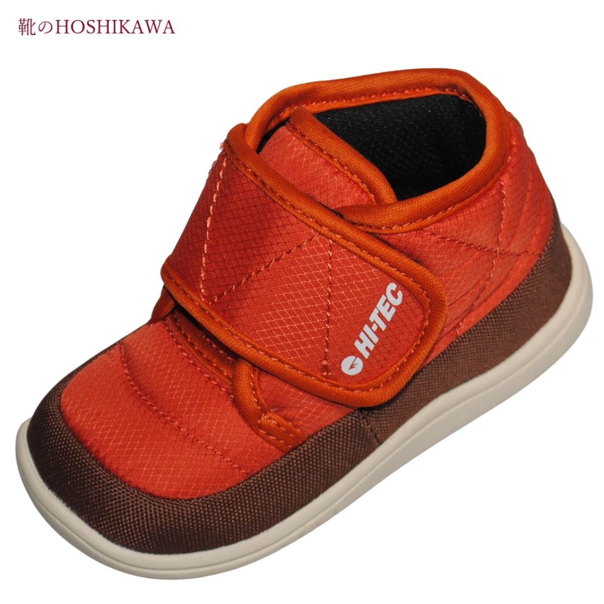 【靴のHOSHIKAWA】 『HI-TEC KD054』ハイテック スニーカー13cm〜15cm EEベビーシューズ オレンジ撥水加工 抗菌防臭子供靴 マジック...