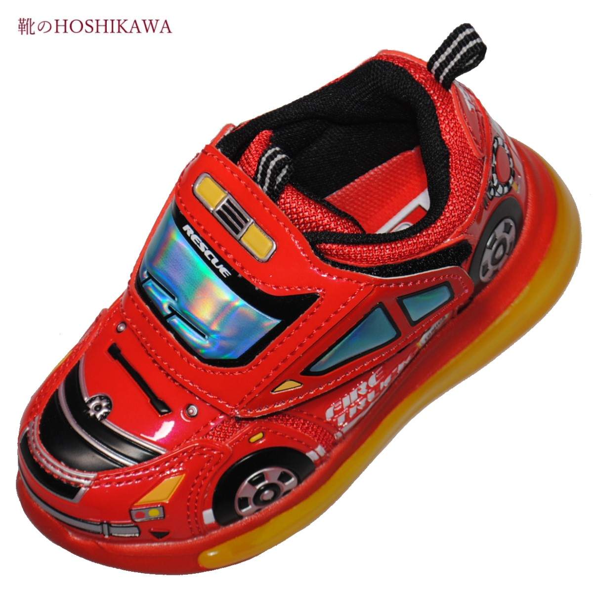 【靴のHOSHIKAWA】 『TOMICA 10694』トミカ フラッシュスニーカーボーイズ レッド15cm〜19cm EEマジッ..