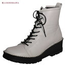 【靴のHOSHIKAWA】 『A-OK 5501』エーオーケー ショートブーツ22.5cm〜24.5cm レディース レースアップ ライトグレー牛革 秋冬