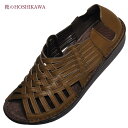 【靴のHOSHIKAWA】 『A-OK 8899』エーオーケー サンダルシューズS〜2L レディースカーキ サンダルオープントウ レザーサンダル国産 牛革 春夏