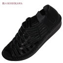 【靴のHOSHIKAWA】 『A-OK 8899』エーオーケー サンダルシューズS〜2L レディースブラック サンダルオープントウ レザーサンダル国産 牛革 春...