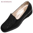 【靴のHOSHIKAWA】 『SALON DE GRES 18620』サロンドグレー ブラック21.5cm〜25cm EEEEローファー スクエアトゥ牛革 日本...