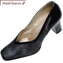 【靴のHOSHIKAWA】 『SALON DE GRES 26140』サロンドグレー ブラック21.5cm〜24.5cm EEパンプス 牛革コンフォート ローヒ...