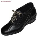 【靴のHOSHIKAWA】 『SALON DE GRES 18245』サロンドグレーウェッジソールシューズ21.5cm〜25cm EEEEレースアップ ブラック日本製 本革(4)