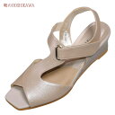 【靴のHOSHIKAWA】 『Dona Miss 1495』ドナミス ウェッジソールサンダル21.5cm〜24.5cm EEEベージュ レディースオープントゥ ...