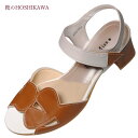【靴のHOSHIKAWA】 『Dona Miss 6044』ドナミス バックバンドサンダル21.5cm〜24.5cm EEEキャメル レディースヒール マジック...