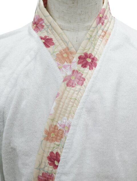 バスローブ　コスモス ピンク【ホテル仕様　バス用品　フリーサイズ　日常使い　サウナ　綿100％　くつろぎ　リゾート】