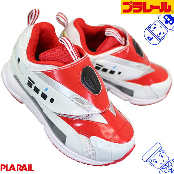 【全商品ポイント5倍⇒12/26(木)1:59迄】 トミカ TOMICA プラレール 16077 ホワイト (15cm〜18cm) キッズスニーカー キッズシューズ 子供靴 運動靴 男の子 合成皮革 マジックテープ 秋田新幹線 E6系 スーパーこまちのサムネイル