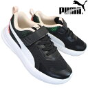 【全商品ポイント5倍⇒1/16(火)1:59迄】 プーマ PUMA スニーカー 386242-01 エボルブラン グリッター AC PS ブラック/ホワイト 18cm～21cm キッズ ジュニア 女の子 ローカットスニーカー ランニングシューズ 靴 子供靴 運動靴 マジックテープ ベルクロ