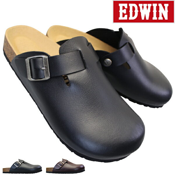 【全商品ポイント5倍⇒5/16 木 1:59迄】 エドウィン EDWIN サンダル EW9071 ブラック・ダークブラウン 25cm～27cm メンズ サンダル シューズ 靴 コンフォートサンダル オフィス履き