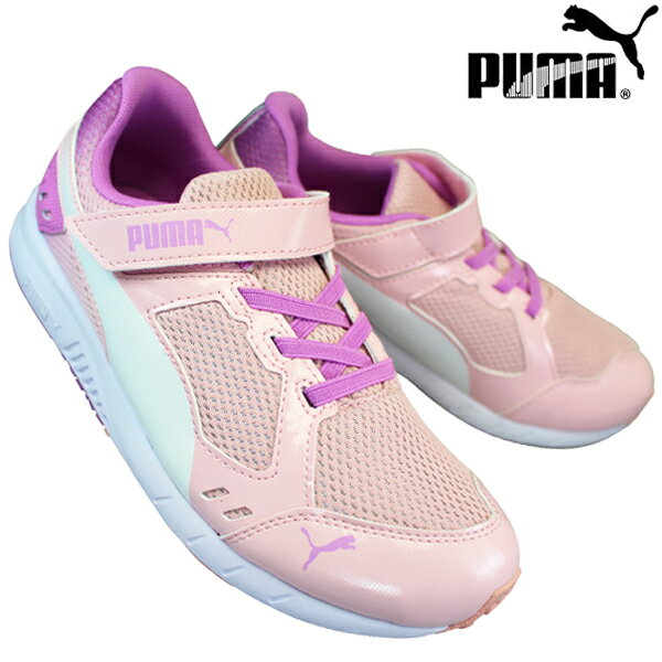プーマ PUMA スニーカー スピードモンスター V3 190266 23 ピンク/ホワイト 17cm～24cm ジュニア キッズ ローカットスニーカー ランニングシューズ 運動靴 子供靴 マジックテープ Speed Monster v3のサムネイル