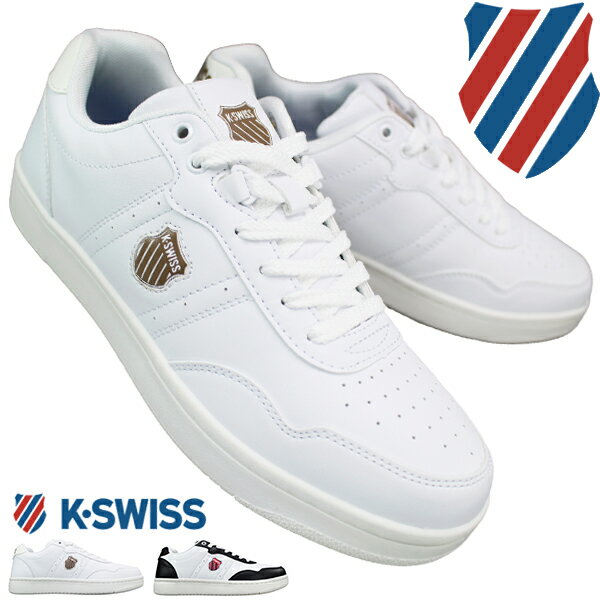 ケイスイス Kswiss スニーカー 2KSM0004 ホワイト・ホワイト/ブラック 25.5cm～27cm メンズ シューズ ローカットスニーカー 運動靴 紐靴 通学靴 作業靴 白靴 白スニーカー ホワイトスニーカー Kスイス ケースイス