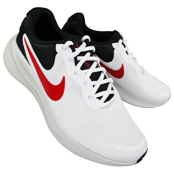 ナイキ nike スニーカー FB2207 102 レボリューション7 ホワイト/レッド/ブラック 25.5cm〜28cm メンズ スニーカー ランニングシューズ ジョギングシューズ 紐靴 運動靴 NIKE REVOLUTION 7 ナイキFB2207のサムネイル