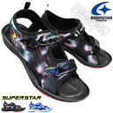 【エントリーでポイント5倍⇒7/11(金)1:59迄】 スーパースター サンダル SS K1172 ブラック ブルー 19cm~23cm キッズ ジュニア 男の子 スポーツサンダル スポサン ボーイズサンダル サマーシューズ 靴 子供靴 マジックテープ SUPERSTAR ムーンスター1172 スーパースター1172